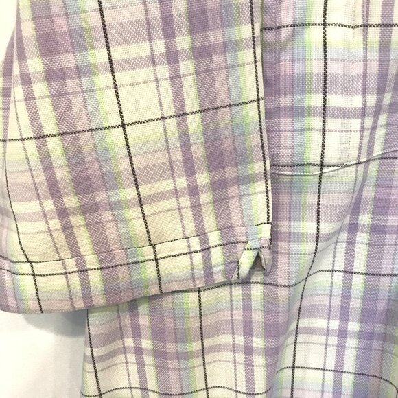 Sean John Men's Short Sleeve Button Front Collared Dress Shirt Sz XXL Gray Plaid - Picture 8 of 14